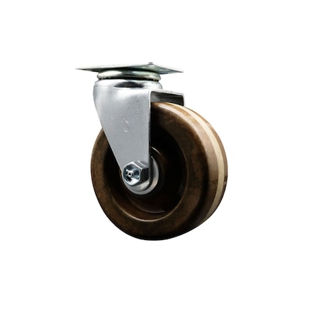 Service Caster 4'' High Temp Phenolic Wheel Swivel Caster with Bronze Bearing SCC-20S420-PHBZHT